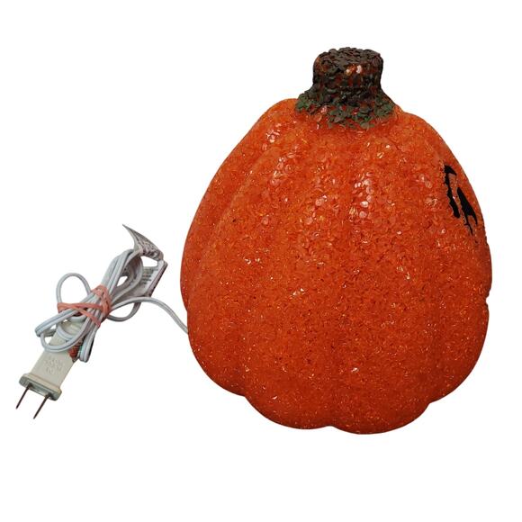 Vintage Seasons Melted Plastic Popcorn Jack O Lantern Light Up Pumpkins Lot Of 3 - Picture 12 of 16